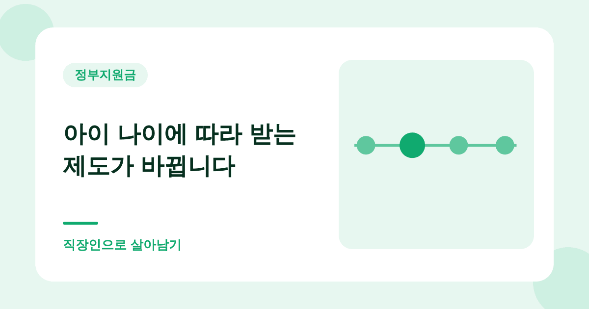 아이 나이에 따라 받는 제도가 바뀝니다 — 직장인으로 살아남기