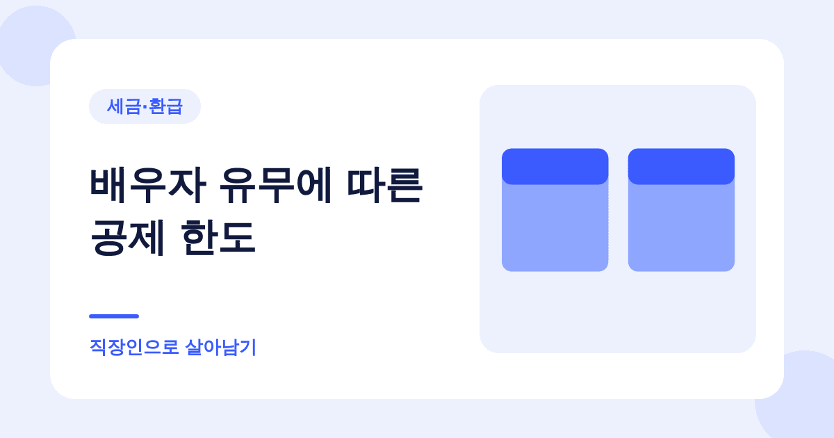 배우자 유무에 따른 공제 한도 — 직장인으로 살아남기