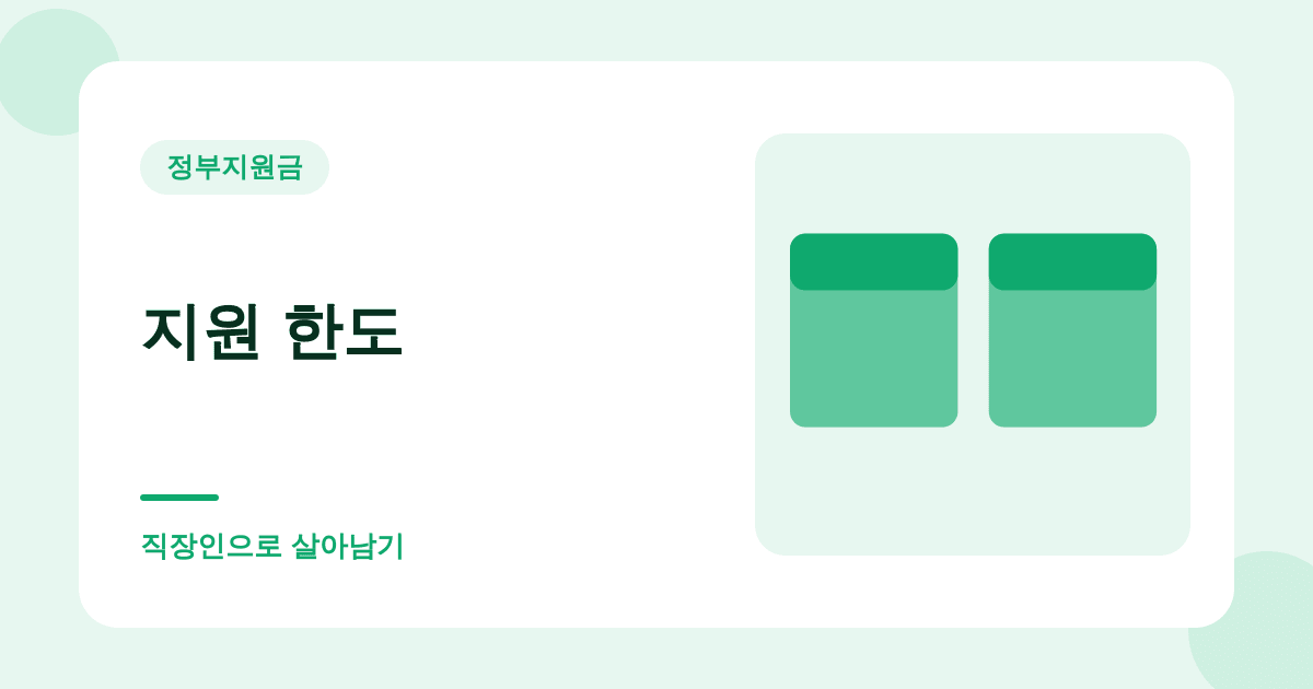 지원 한도 — 직장인으로 살아남기